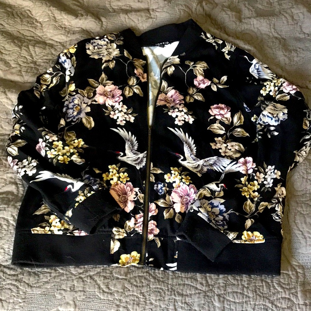 Torrid Floral Moto Jacket